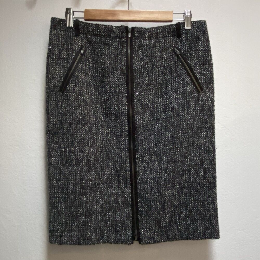 Armani Collezioni Charcoal Tweed Pencil Skirt Sz 8 (44)